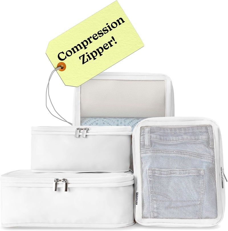 VANDEL Space-Saving Compression Packing Cubes for Women, Men, Compressible Carry On Suit Case Organizer Luggage Packing Cubes for Travel Organizer Bags for Luggage and Backpacks, Suitcase Cube - Image 1